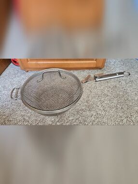 Technique 12" Stainless Steel Wire Mesh BBQ Grilling Basket with Locking Lid NEW